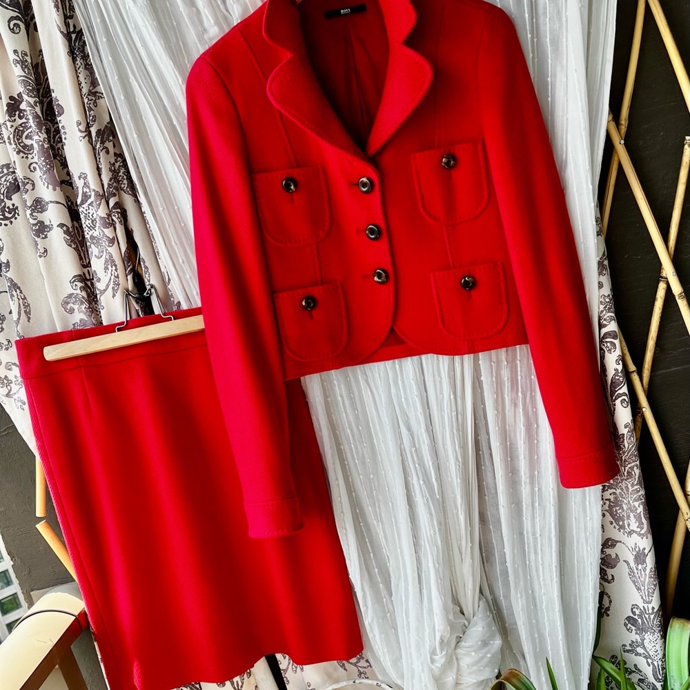 Hugo Boss Vibrant Red Women's Suit Set
